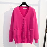 Women's Fashion 5-10XL Designer Knitted V Neck Cardigans (Plus Size)