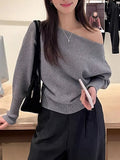 Women's Off shoulder Tops XS-L Fashion Designer Knitted Cardigans