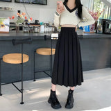 Women's Pleated High Waist Fashion Designer Skirts (Midi)