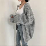 MEXZT Vintage Harajuku Lantern Sleeve Women Cardigan Sweater Casual Korean Fall Streetwear Tops Coat Chic Lazy Wind Y2k Sweater