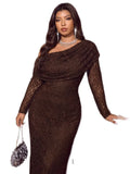 Women's 1-4XL A Line Lace Fashion Designer Long Dresses (Plus Size)-