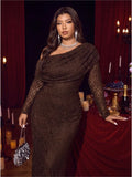 Women's 1-4XL A Line Lace Fashion Designer Long Dresses (Plus Size)-Dresses