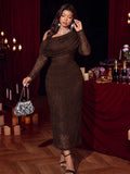 Women's 1-4XL A Line Lace Fashion Designer Long Dresses (Plus Size)-Dresses