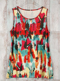 Women's 1-5XL Fashion Designer Block Patchwork Singlets (Plus Size)