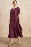 Women's 1-5XL Fashion Designer Layered Chiffon Long Dresses (Plus Size)