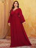 Women's 1-5XL Fashion Designer Sequin Chiffon Long Dresses (Plus Size)