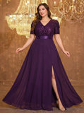 Women's 1-5XL Fashion Designer Sequin Split Long Dresses (Plus Size)
