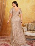 Women's 1-5XL Fashion Designer Sequins Evening Long Dresses (Plus Size)