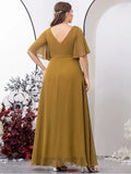 Women's 1-7XL Fashion Designer Bridesmaid Chiffon Long Dresses (Plus Size)-Women's Fashion Designer Plus Size Dresses