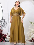Women's 1-7XL Fashion Designer Bridesmaid Chiffon Long Dresses (Plus Size)-Women's Fashion Designer Plus Size Dresses