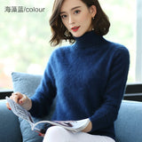 Women's 100% Mink Cashmere Knitted Fashion Designer S-L Cardigans