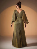 Women's 2-4XL A Line Sequin Fashion Designer Satin Long Dresses (Plus Size)-Dresses-International Women's Clothing