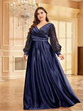 Women's 2-4XL Fashion Designer Sequin Evening  Long Dresses (Plus Size)