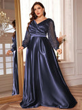 Women's 2-4XL Fashion Designer Sequin Evening  Long Dresses (Plus Size)