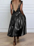 Women's 2-5XL Fashion Designer A-Line Leather Skirts (Plus Size)