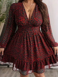 Women's 2-5XL Fashion Designer Chiffon Leopard Short Dresses (Plus Size)