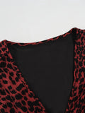 Women's 2-5XL Fashion Designer Chiffon Leopard Short Dresses (Plus Size)
