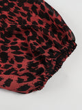 Women's 2-5XL Fashion Designer Chiffon Leopard Short Dresses (Plus Size)
