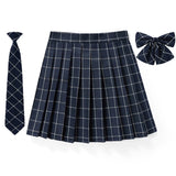 Women's 2-5XL Fashion Designer High Waist Plaid Pleated Skirts (Plus Size)