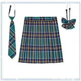 Women's 2-5XL Fashion Designer High Waist Plaid Pleated Skirts (Plus Size)