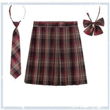 Women's 2-5XL Fashion Designer High Waist Plaid Pleated Skirts (Plus Size)