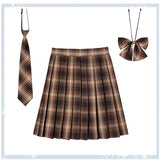 Women's 2-5XL Fashion Designer High Waist Plaid Pleated Skirts (Plus Size)