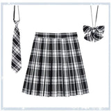 Women's 2-5XL Fashion Designer High Waist Plaid Pleated Skirts (Plus Size)