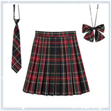 Women's 2-5XL Fashion Designer High Waist Plaid Pleated Skirts (Plus Size)