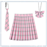 Women's 2-5XL Fashion Designer High Waist Plaid Pleated Skirts (Plus Size)