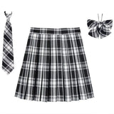 Women's 2-5XL Fashion Designer High Waist Plaid Pleated Skirts (Plus Size)