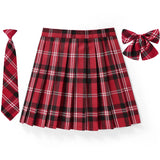 Women's 2-5XL Fashion Designer High Waist Plaid Pleated Skirts (Plus Size)