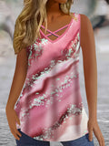 Women's 2-5XL Fashion Designer Marble Print Singlets (Plus Size)