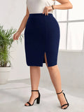 Women's 2-5XL Fashion Designer Split Bodycon Mini Skirts (Plus Size)