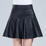 Women's 2-5XL Leather Fashion Designer A-Line Short Skirts (Plus Size)