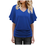 Women's 2-5XL Ruffle Fashion Designer T-Shirts (Plus Size)