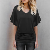 Women's 2-5XL Ruffle Fashion Designer T-Shirts (Plus Size)