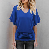 Women's 2-5XL Ruffle Fashion Designer T-Shirts (Plus Size)