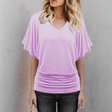 Women's 2-5XL Ruffle Fashion Designer T-Shirts (Plus Size)