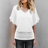 Women's 2-5XL Ruffle Fashion Designer T-Shirts (Plus Size)
