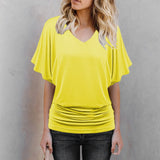 Women's 2-5XL Ruffle Fashion Designer T-Shirts (Plus Size)