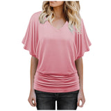 Women's 2-5XL Ruffle Fashion Designer T-Shirts (Plus Size)