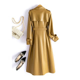 Women's 2-7XL Orange Designer Leather Trench Coats (Plus Size)