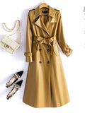 Women's 2-7XL Orange Designer Leather Trench Coats (Plus Size)