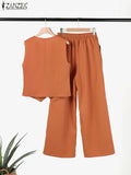 Women's 2 Piece Set Fashion Designer Sleeveless V-Neck Pants (Plus Size)