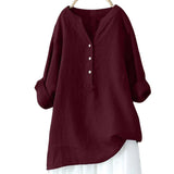 Women's 3-5XL Blouse Fashion Designer Long-Sleeve Tops (Plus Size)