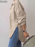 Women's 3-5XL Fashion Designer Shirt Long-Sleeve Tops (Plus Size)