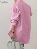 Women's 3-5XL Fashion Designer Shirt Long-Sleeve Tops (Plus Size)