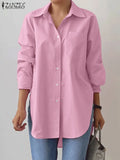Women's 3-5XL Fashion Designer Shirt Long-Sleeve Tops (Plus Size)
