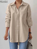 Women's 3-5XL Fashion Designer Shirt Long-Sleeve Tops (Plus Size)