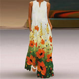 Women's 3-5XL Fashion Designer Sundress Retro Print Long Dresses (Plus Size)